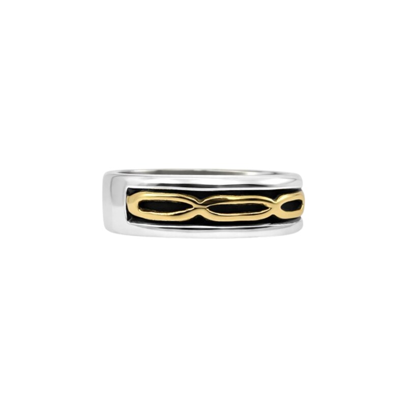 Anillo Union Infinita - Plata y Oro- Sin Piedra-AN5971 sinpiedra