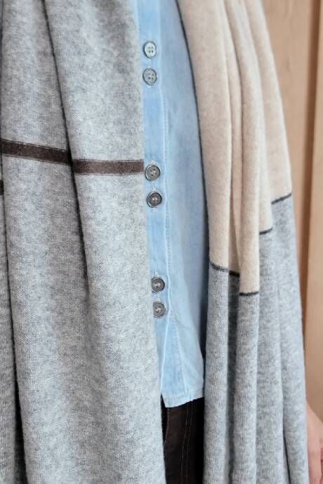 Bufandón Burdeos Gris Tostado