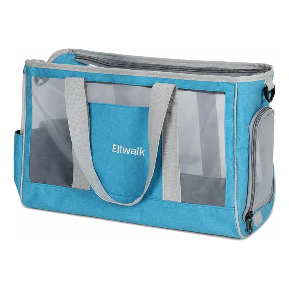 Bolso Transportador De Mascotas Ventilado Y Seguro CELESTE