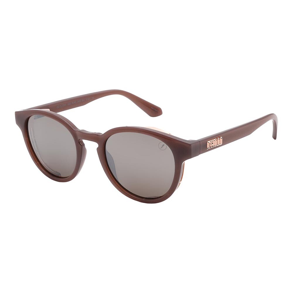 Lentes de sol De Policarbonato Redondo Flap Marrón/Beis