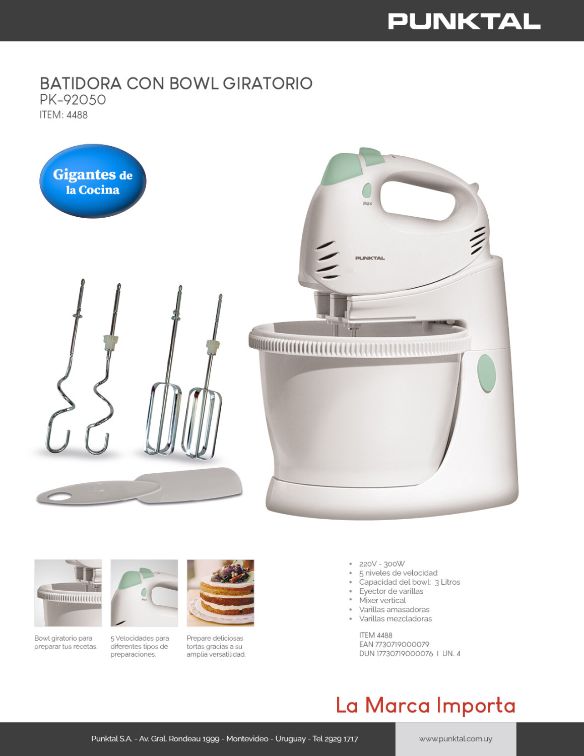 Batidora de pie y bol giratorio PUNKTAL — Casa Demaria
