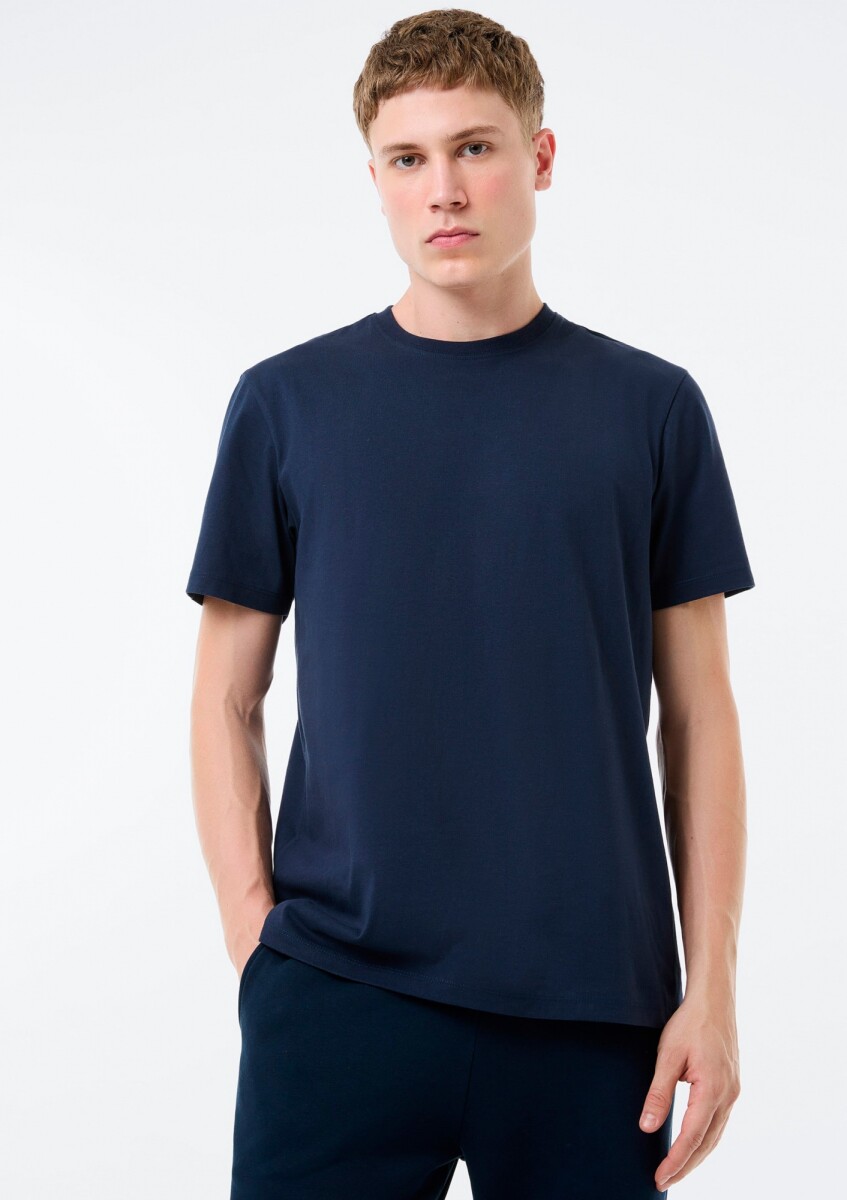 CAMISETA BÁSICA MANGA CORTA - AZUL OSCURO 
