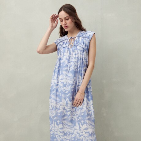 VESTIDO WILLA PRINTED Azul Lavado