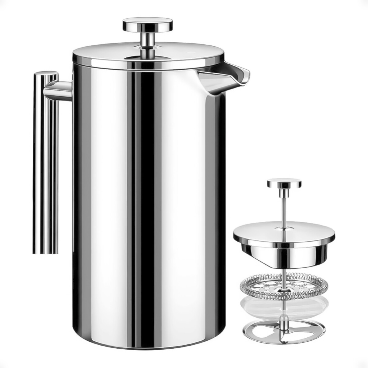 Cafetera de Prensa Francesa de Acero Inoxidable de 1L 