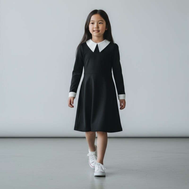 Vestido Merlina Clásico- Talle XL Negro