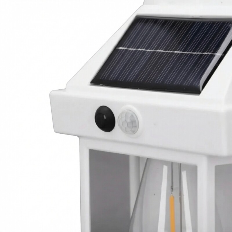 Farol blanco para exterior LED BK888 con carga solar Farol blanco para exterior LED BK888 con carga solar