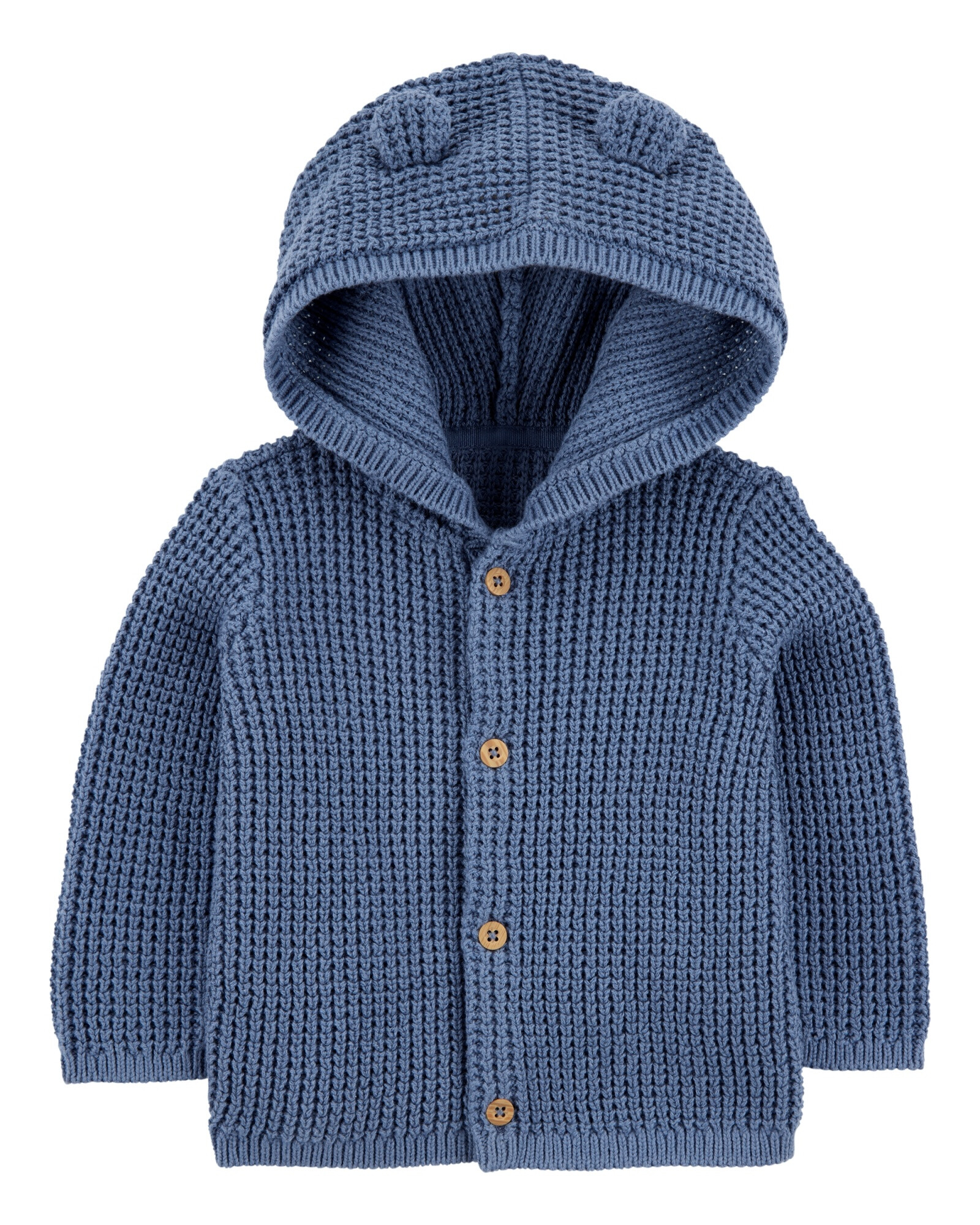 Saco de punto con capucha, diseño oso Sin color
