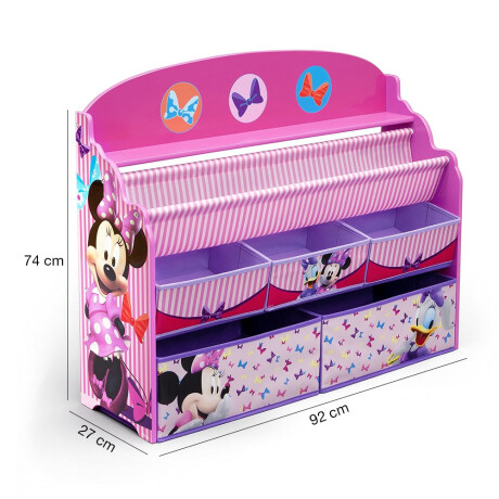 Mueble Organizador Libros Juguetes 5 Cestos Personaje Disney Minnie