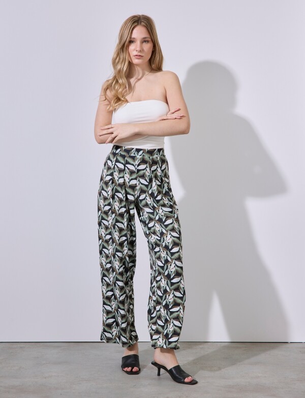 Pantalón Fluido Botanic MULTI/OLIVA