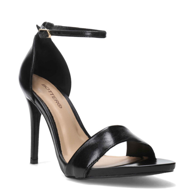 Sandalia de Mujer Bottero con pulsera y taco fino Negro