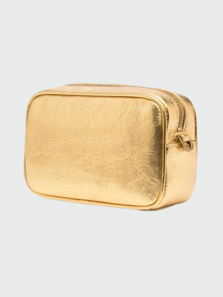 Golden Goose-Cartera de cuero, Star bag mini Dorado
