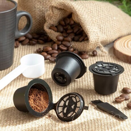 Pack X5 Cápsulas de Café Ecológicas Reutilizables 50ML Compatibles Con Nespresso MARRON