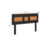 COMBO DORMITORIO - RESPALDO + 2 MESAS DE LUZ NEGRO