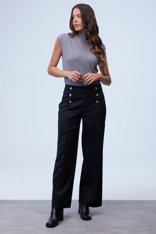 Pantalon Wide Leg Gales NEGRO/GRIS