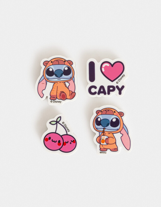 Útiles Varios Diseño propio Set De Gomas "stitch Capybara" - Combinacion Multicolor