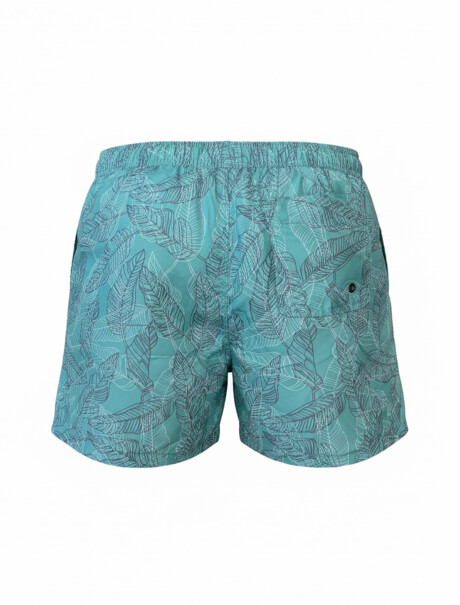 Short de baño estampado verde