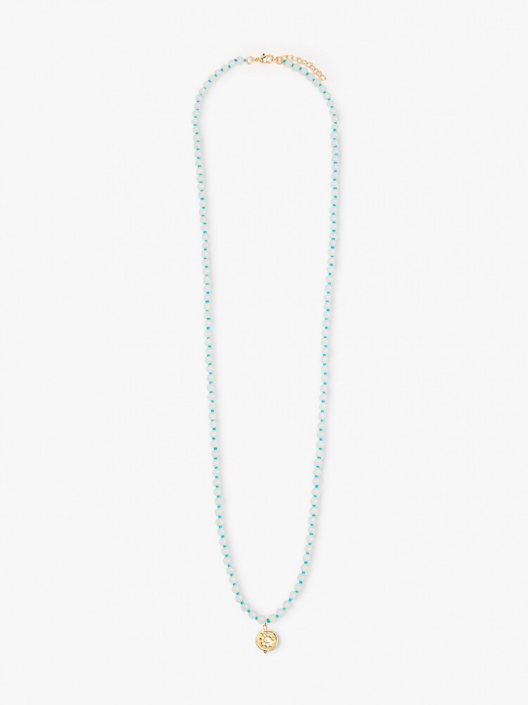 Collar Cuentas De Vidrio Con Elefante azul