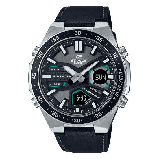 Reloj CASIO EDIFICE EFVC110L-1AVDF Cuero Negro Esfera 47mm 0