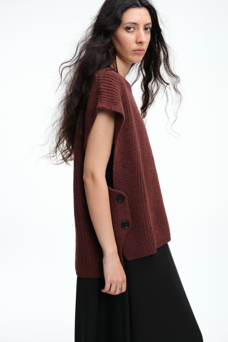 CHALECO BOTONES Ladrillo