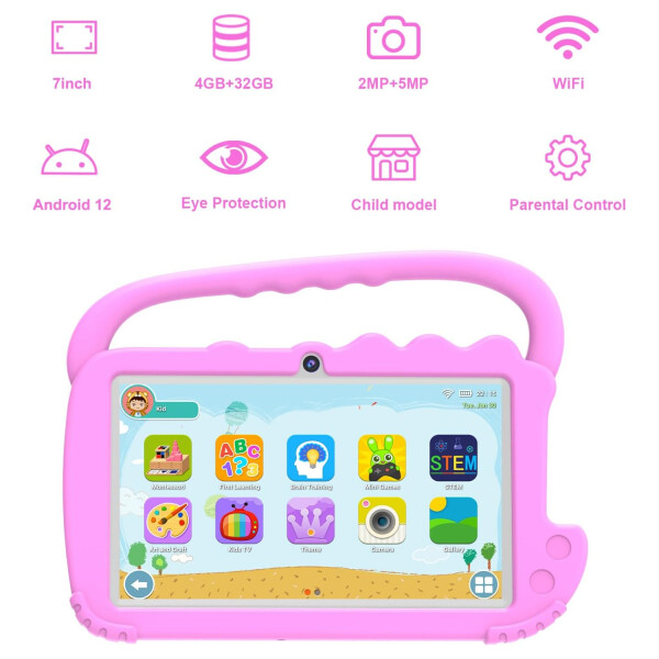 Tablet Infantil Kids 2+2gb Ram 32gb Con Lápiz ROSADO