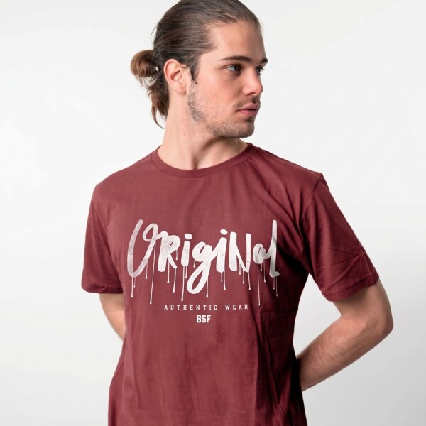 T-Shirt Print V27 Original Marsala