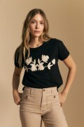 REMERA FLORALIA Negro