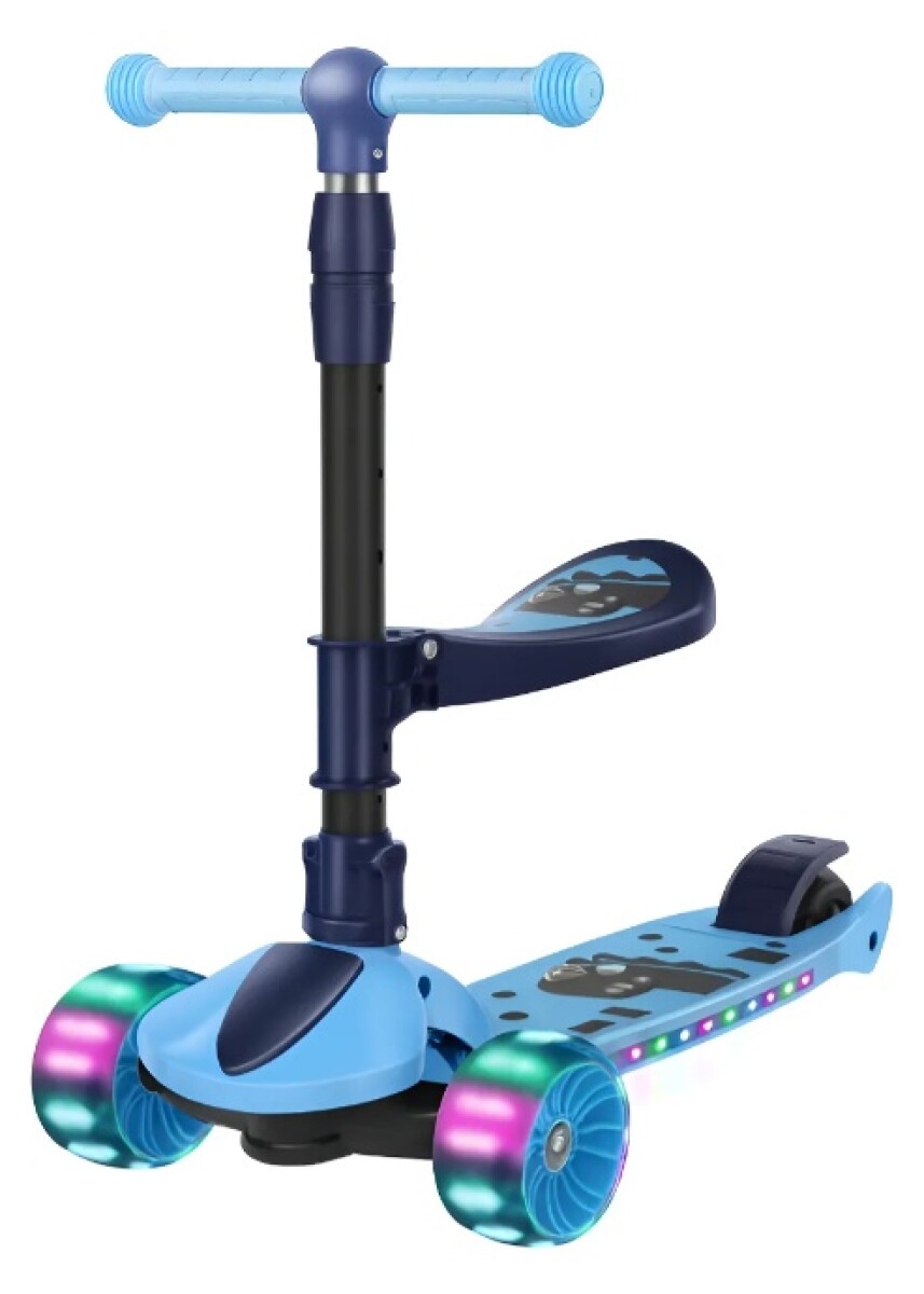 Monopatín Infantil3 Ruedas Para Niños Con Luces y Sonido - Celeste 