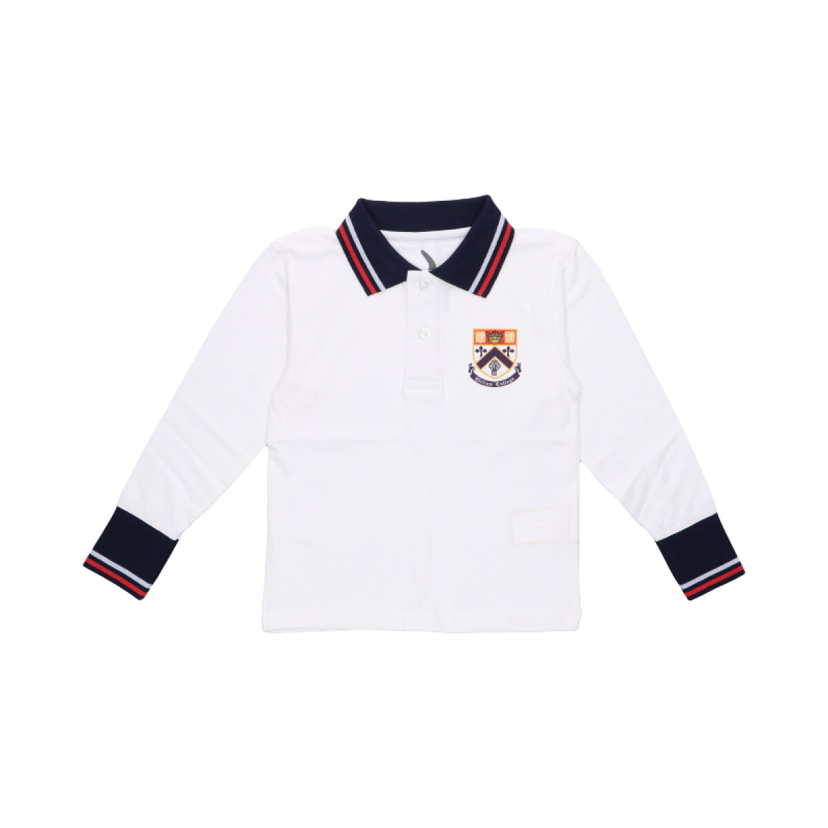 T-shirt Polo manga larga Clifton College - Blanco 