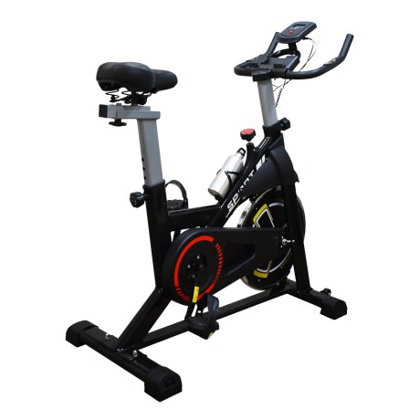 Bicicleta de Spinning Regulable Monitor y Pulsómetro Fitness Negro