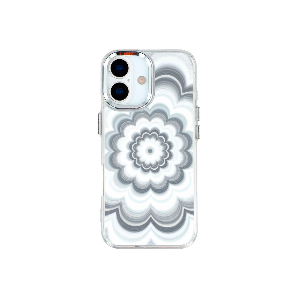 Protector para iPhone 17 diseño flor color gris 