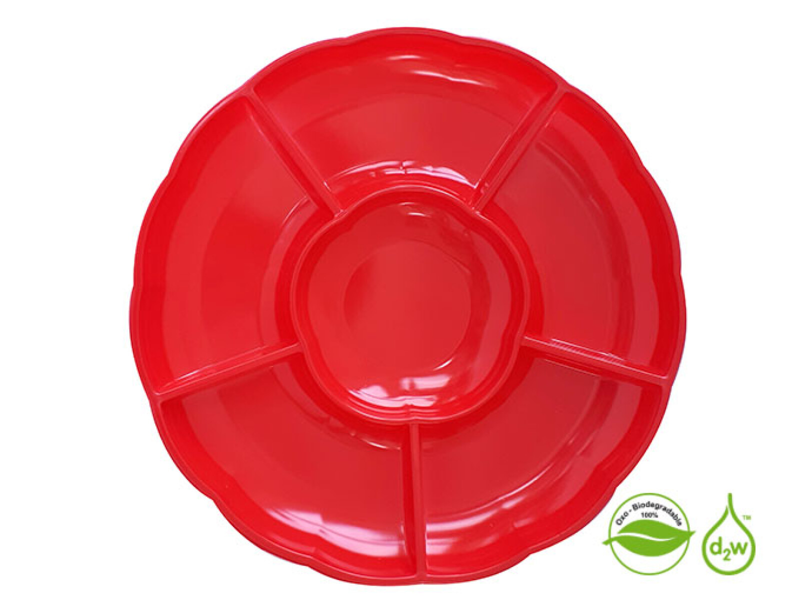 Bandeja Circular Biodegradable para Copetin x3 Un - Rojo 