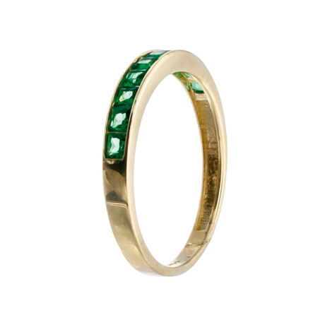 Anillo de oro 10 ktes con circonias, MEDIO SIN FIN. Anillo de oro 10 ktes con circonias, MEDIO SIN FIN.