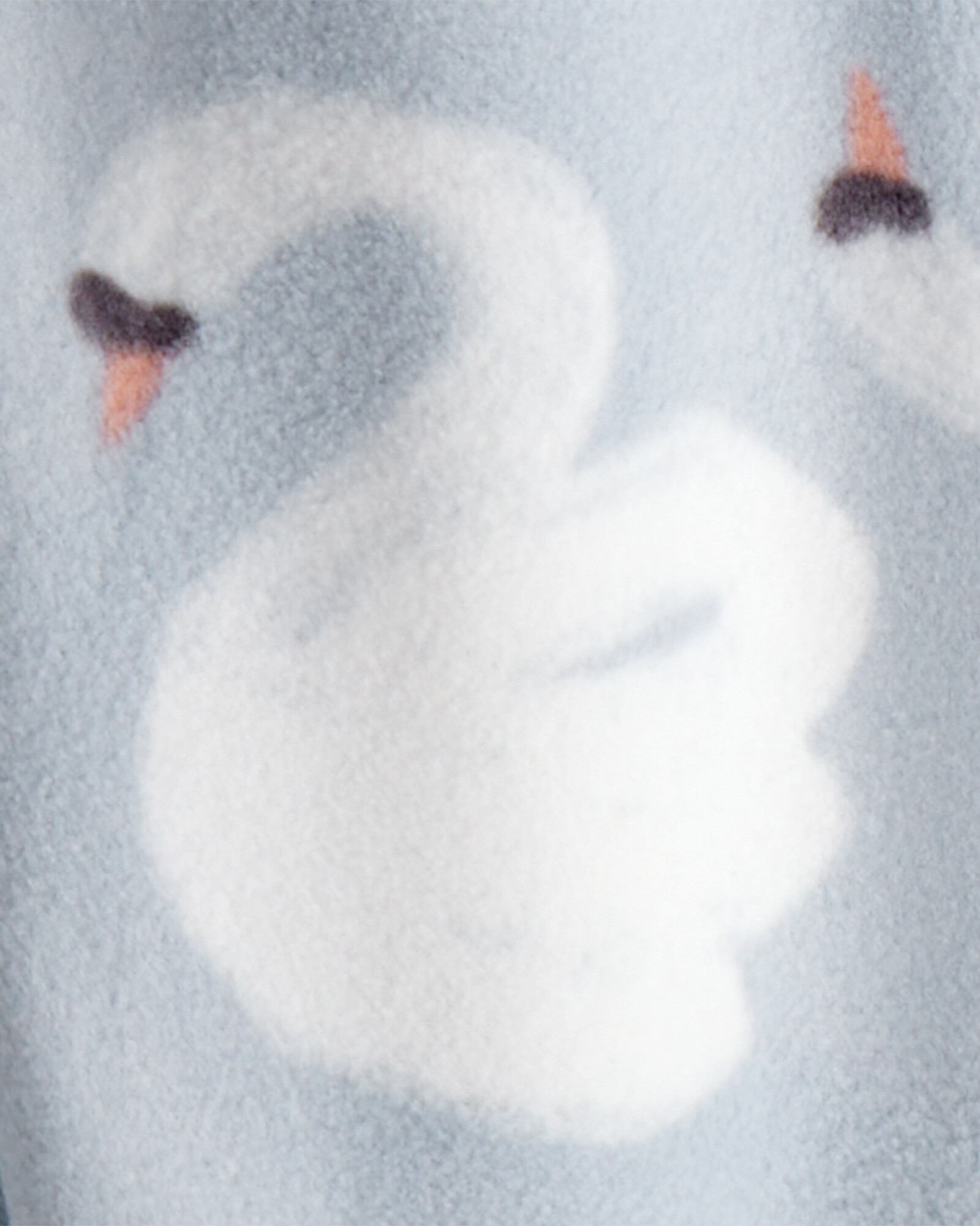 Pijama una pieza de micropolar, con pie, gris, diseño cisnes Sin color