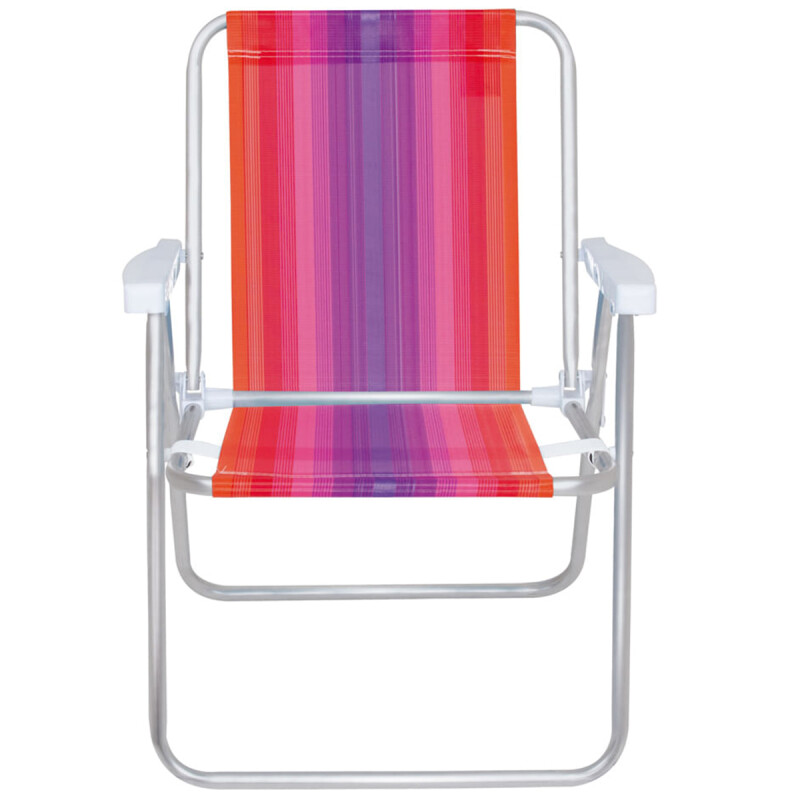 Silla Alta Aluminio Clásica A Rayas ROJO