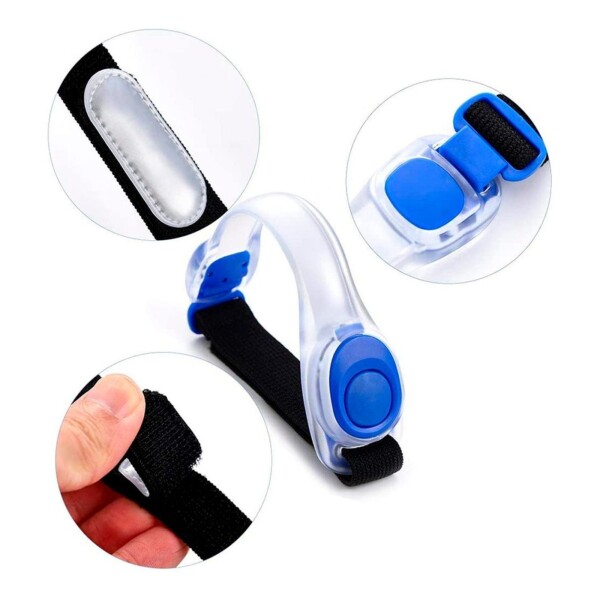 Brazalete Luz Led Reflectivo Correr Bici Ciclismo Deporte Color Variante Azul