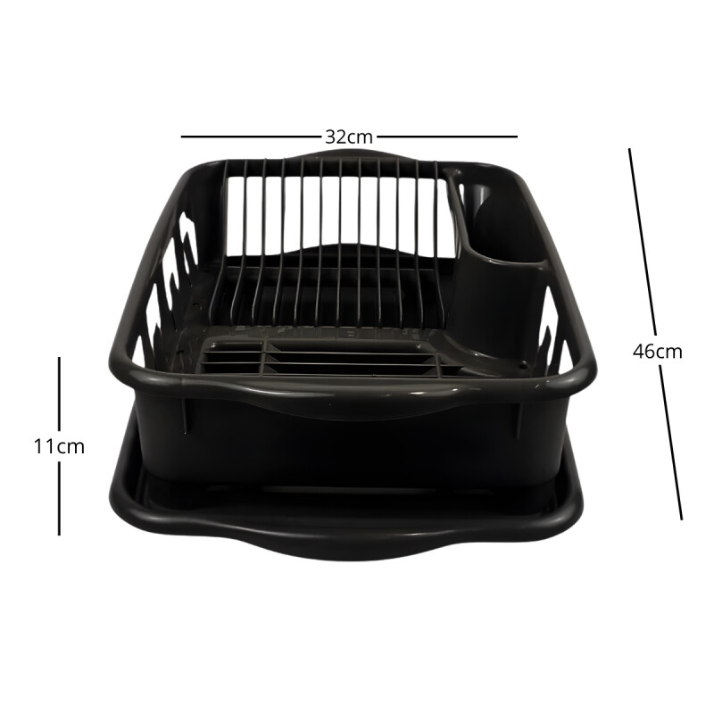 Escurridor de platos con bandeja NEGRO