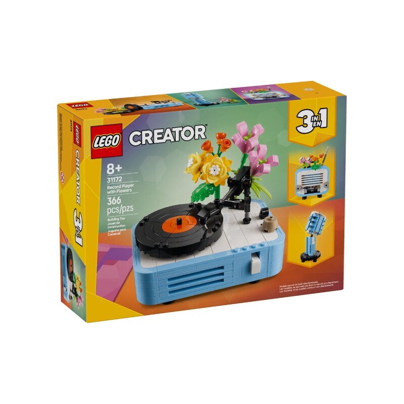 Bloques para armar Lego Creator Tocadiscos c/flores 366 Pcs 3 en 1 - 8+ Bloques Para Armar Lego Creator Tocadiscos C/flores 366 Pcs 3 En 1 - 8+