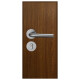 Puerta Desarmada Interior en MDF con Marco y Cerradura Lumax Marrón Oscuro Lisa Herraje Plateado