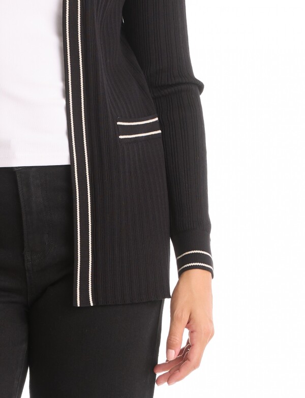 Cardigan Ribetes NEGRO/BEIGE