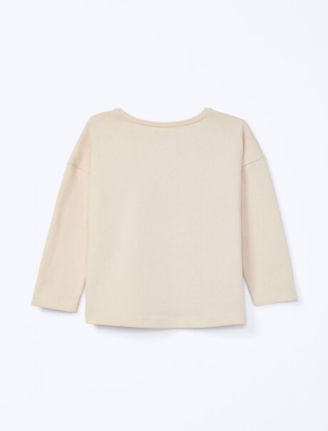 CAMISETA INFANTIL CON ESTAMPA BEIGE