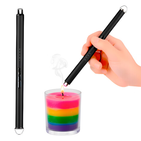 Encendedor Electronico Seguro Batería Recargable Moderno Color Negro