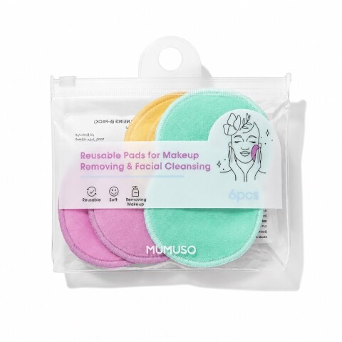 ALMOHADILLAS REUTILIZABLES PARA DESMAQUILLAJE Y LIMPIEZA FACIAL (PAQUETE DE 6) ALMOHADILLAS REUTILIZABLES PARA DESMAQUILLAJE Y LIMPIEZA FACIAL (PAQUETE DE 6)