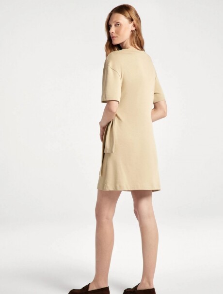 VESTIDO CORTO MANGA CORTA ULTRA SOFT MARRÓN