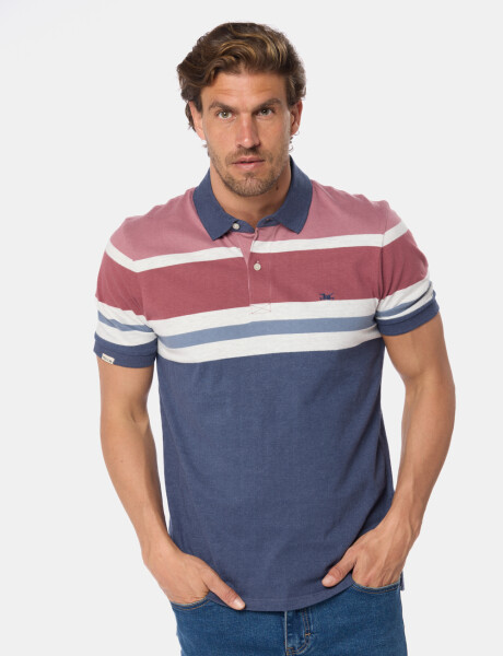 REMERA POLO RAYADA Bordo