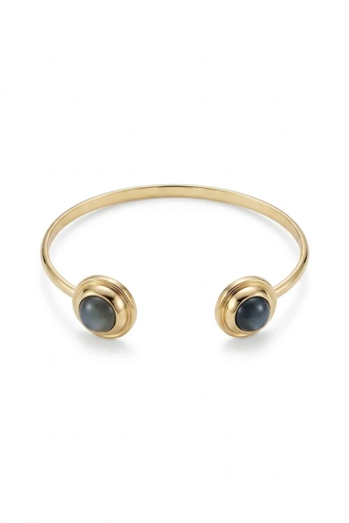 Pulsera rigida detalle dorado
