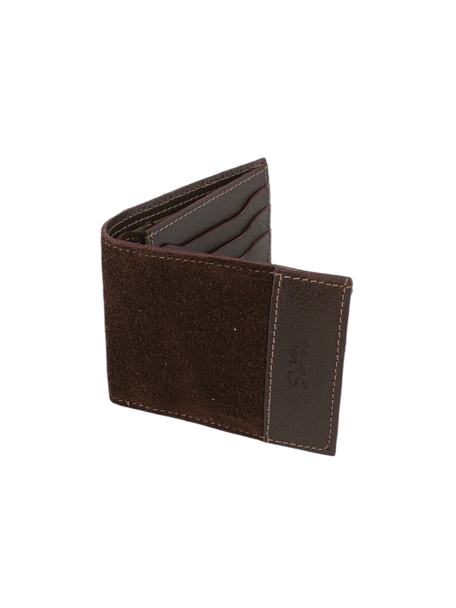 Billetera al corte con visor y tarjetero - Chocolate 
