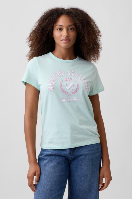 Remera Gràfico Manga Corta Mujer Crystal Mint