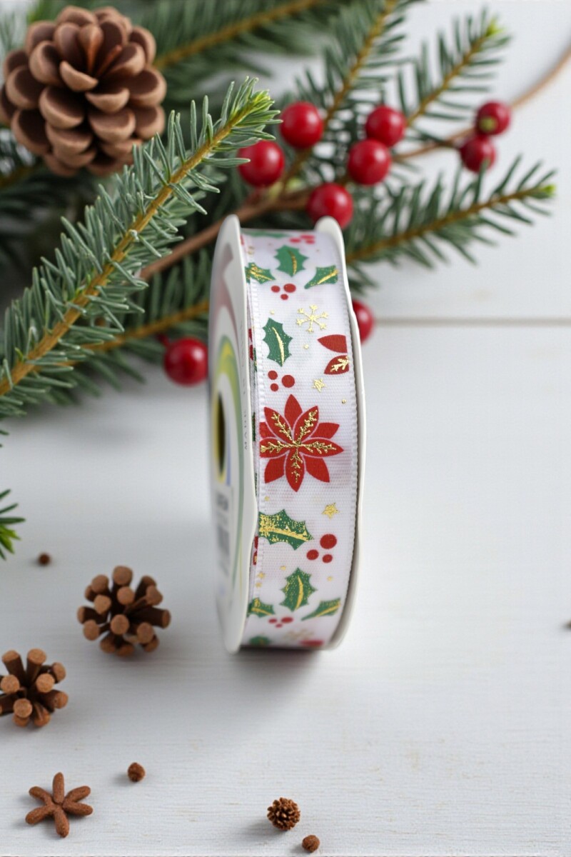 Cinta de regalo navidad 1.5cm*2.6m - DISEÑO 5 