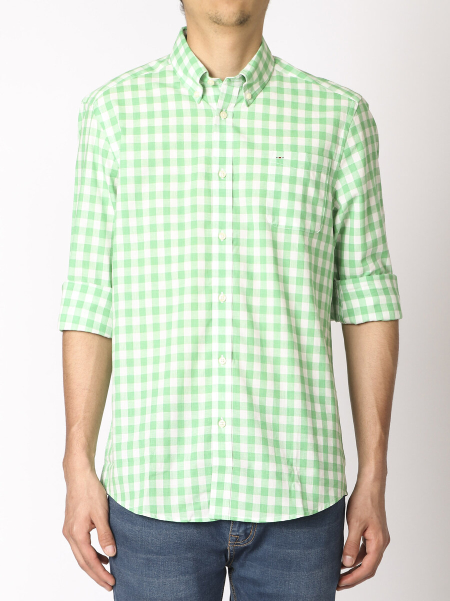Camisa Harrington Label - Verde/blanco 