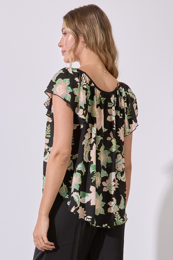 Blusa Flowers NEGRO/MULTI